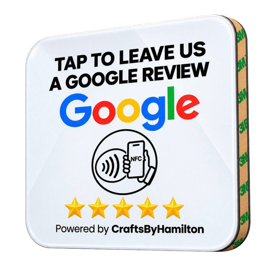 Tap by CraftsbyHamilton NFC Google review plate